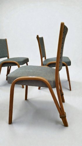 4 chaises Bow wood édition Steiner 1950
