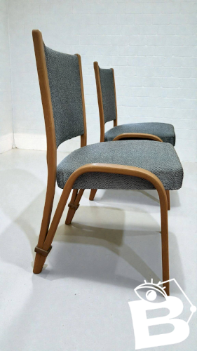 4 chaises Bow wood édition Steiner 1950