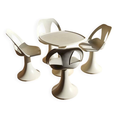 4 chaises et 1 Tabel Space Age 1960s