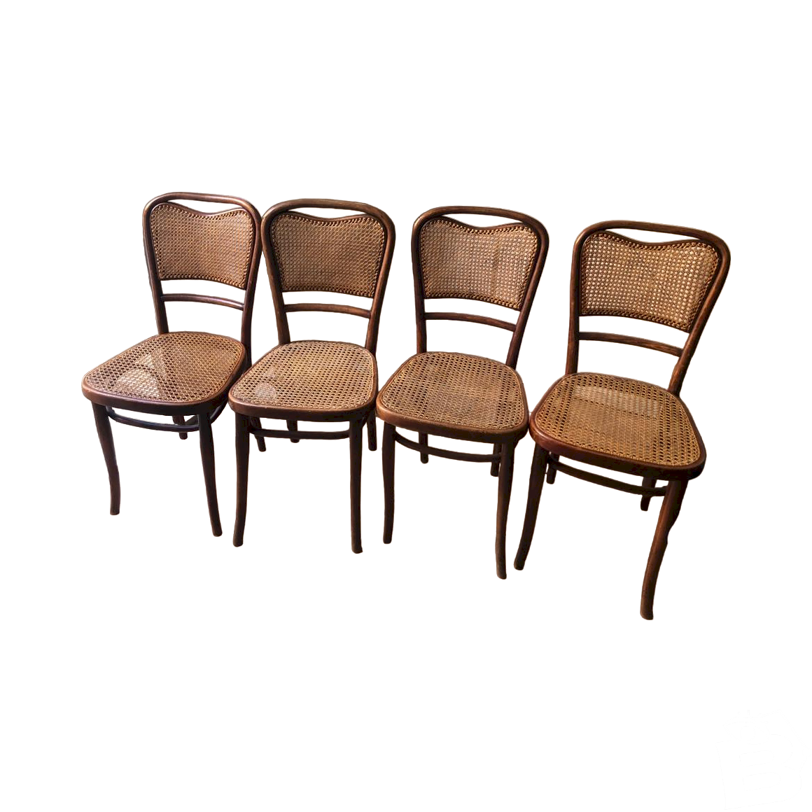 4 chaises bistrot Vintage Marron/Naturel Bois