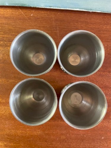 4 coquetiers en inox vintage