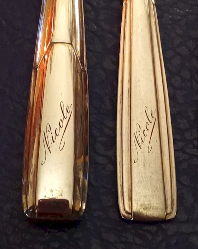 4 Couverts cuillère fourchette couteau Ravinet D Enfert Nicole Modèle Navarre