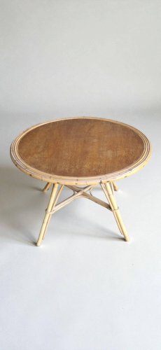 4 fauteuils coquille en rotin 1960s