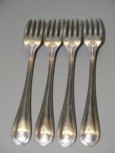-4 FOURCHETTES METAL ARGENTE CHRISTOFLE COLLECTION REASSORT  ART de la TABLE   D