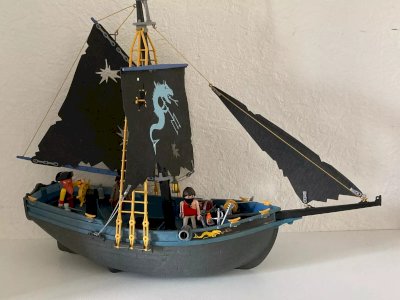 4 ⚜️ Grand Dragon Ship Pirate Figurines Playmobil Ref 3860 Vintage