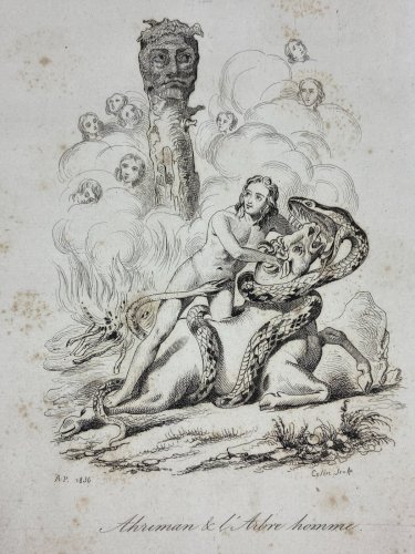 4 Gravures début XIXe représentant Odin Thor Heindall Hoder Hippolyte Adonis