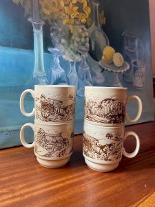 4 mugs vintage England