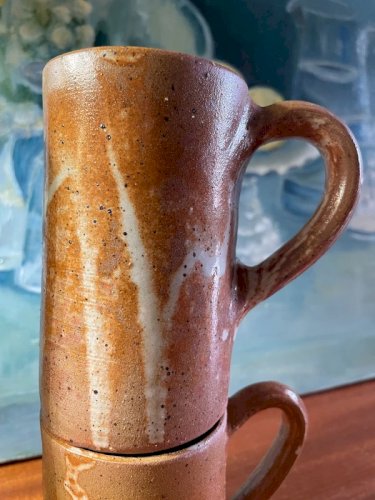 4 mugs XL en grès vintage