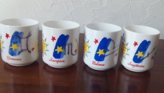  4 Zodiac Mugs 46324 ARCOPAL Libra Scorpio Gemini Sagittarius