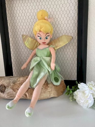 4 ⚜️ Peluche Doudou La Fée Clochette Disney Store Robe Verte Hauteur 50 Cm