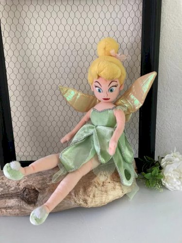 4 ⚜️ Peluche Doudou La Fée Clochette Disney Store Robe Verte Hauteur 50 Cm