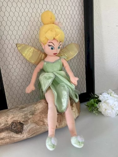 4 ⚜️ Peluche Doudou La Fée Clochette Disney Store Robe Verte Hauteur 50 Cm