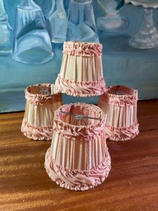 4 small antique lampshades from the 19th century