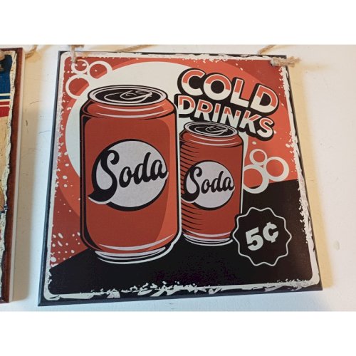 4 Plaques Bois Publicité  USA Année 50 