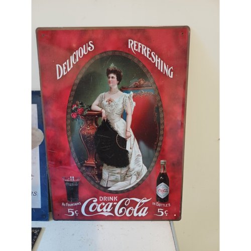 4 Plaques Publicitaire en Tole Coca Cola