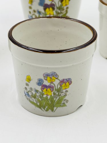 4 pots de fleurs vintage en céramique