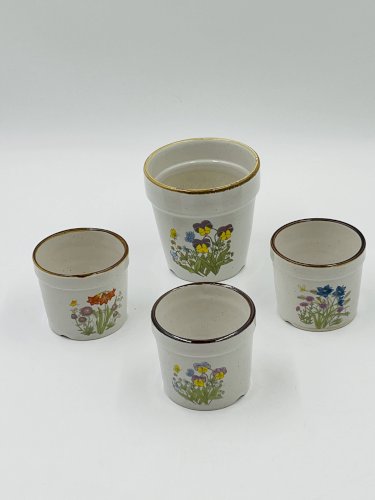 4 pots de fleurs vintage en céramique