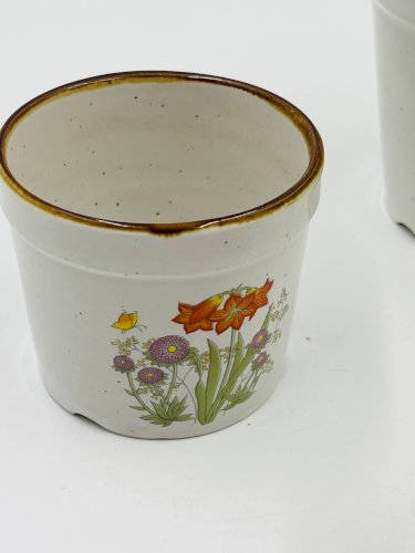 4 pots de fleurs vintage en céramique