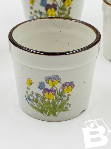 4 pots de fleurs vintage en céramique