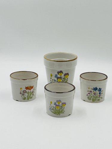 4 pots de fleurs vintage en céramique