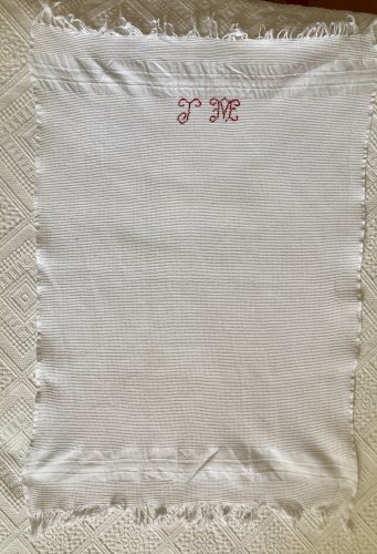 4 serviettes torchons anciens - nids d'abeilles - monogrammés J M 