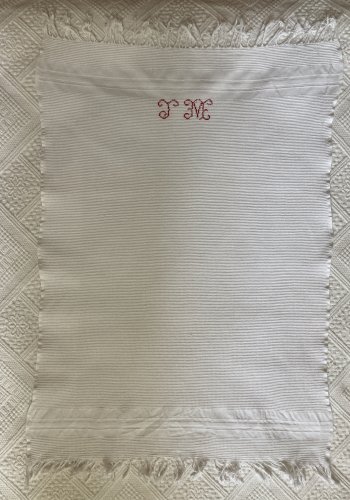 4 serviettes torchons anciens - nids d'abeilles - monogrammés J M 
