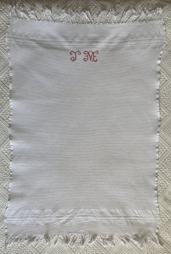 4 serviettes torchons anciens - nids d'abeilles - monogrammés J M 