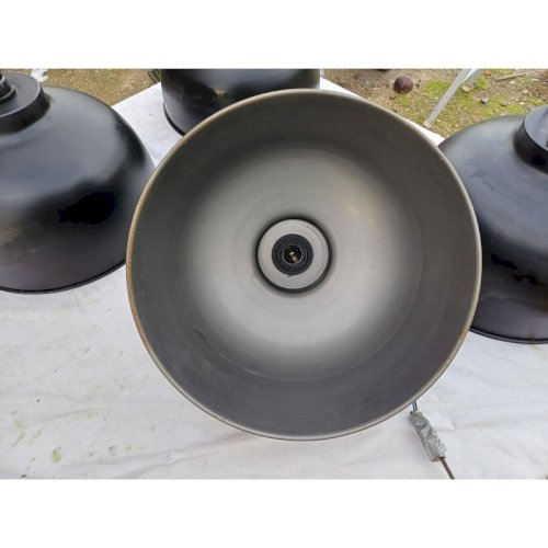 4 Suspensions Industrielles Métal Noir