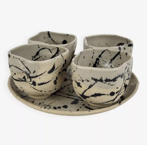 4 tasses à café en grès