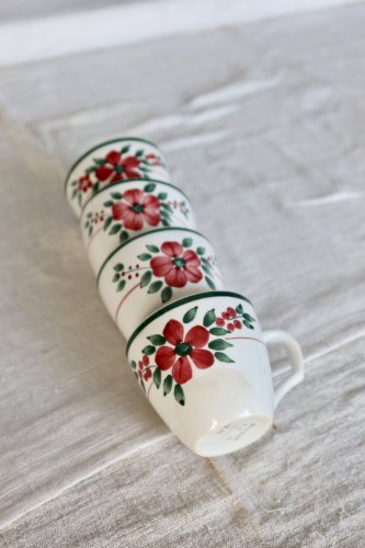 4 tasses à café terre de fer – Creil & Montereau HBCM « Simone »
