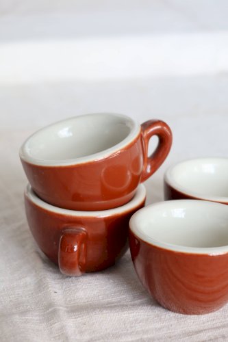 4 tasses à espresso vintage style bistrot