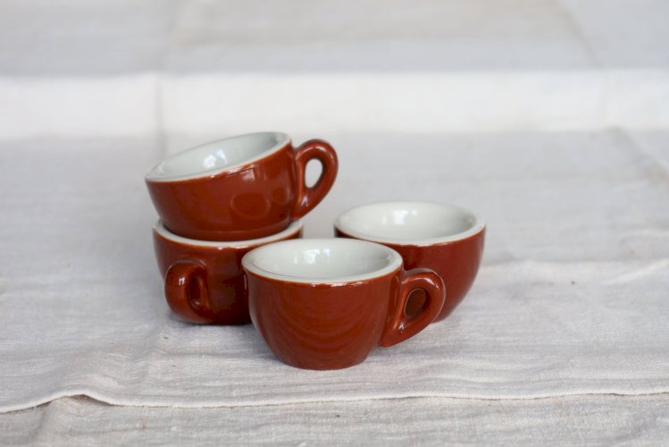 4 tasses à espresso vintage style bistrot