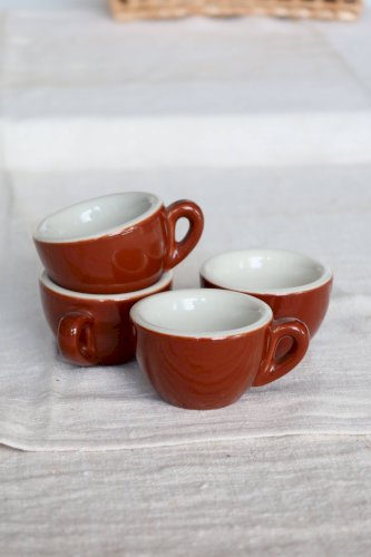 4 tasses à espresso vintage style bistrot