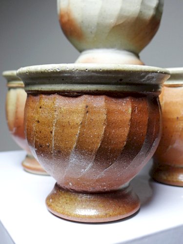 4 Tasses à thé grès style Japonais estampillés vintages