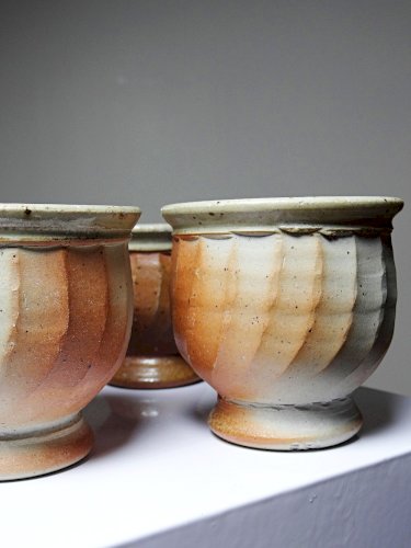 4 Tasses à thé grès style Japonais estampillés vintages