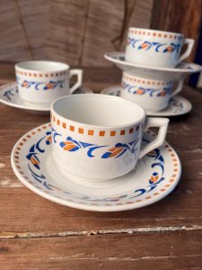 4 tasses à thé ou café Moulin des Loups modèle Rozoy