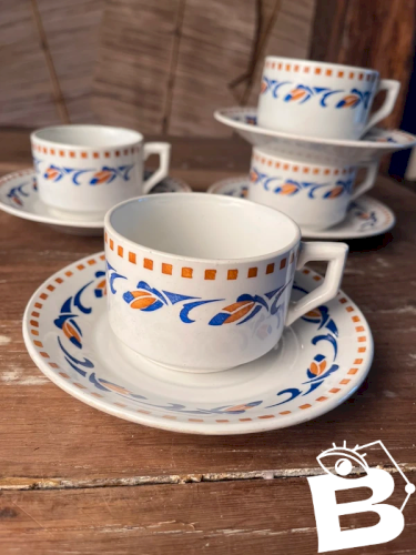 4 tasses à thé ou café Moulin des Loups modèle Rozoy