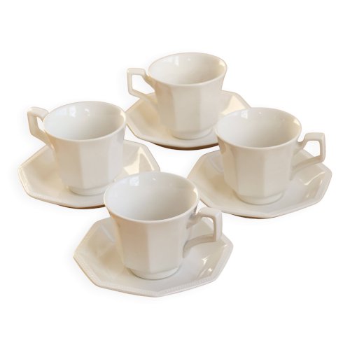 4 tasses et sous-tasses vintage Johnson Brothers motif Perle