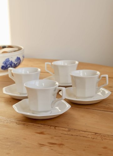 4 tasses et sous-tasses vintage Johnson Brothers motif Perle