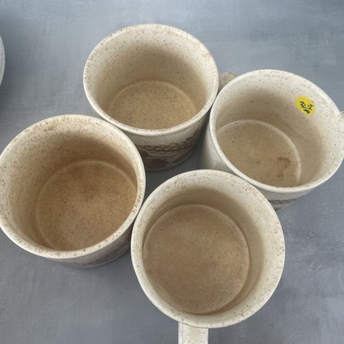 4 tasses mug avec soucoupes CHURCHILL England décor épis de blé