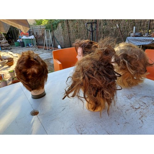 4 Tétes de Mannequins Coiffure Plastic