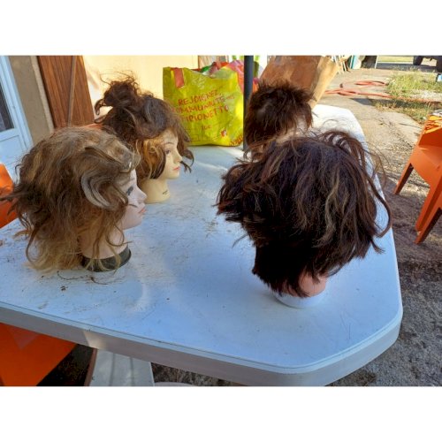 4 Tétes de Mannequins Coiffure Plastic