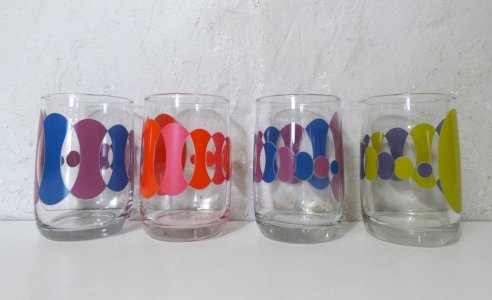 4 verres vintage
