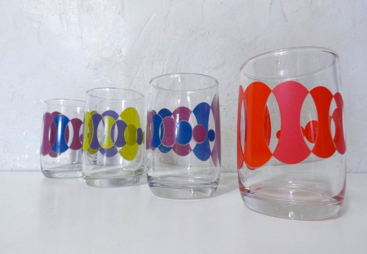 4 verres vintage