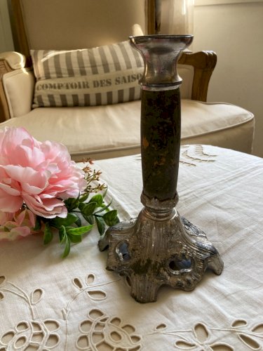 425⚜️ Ancien Pied De Lampe à Pétrole Vintage Hauteur 21 Cm