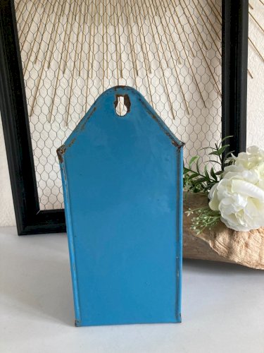 425⚜️ Décoration Ancien Broc Pot De Lavement en Tôle Émaillée Vintage