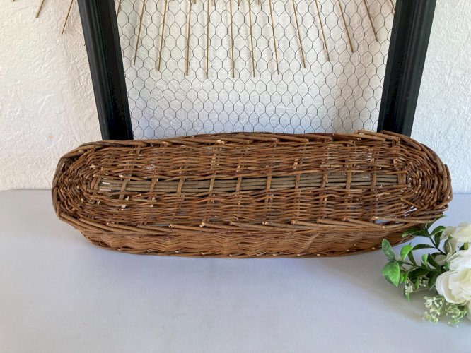 425⚜️ Décoration Panier en Rotin et Osier Corbeille à Pain Vintage Long 50 Cm