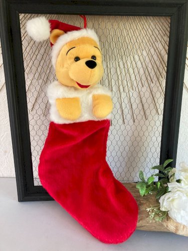 425⚜️ Peluche Winnie L'ourson - Chaussette de Noël et Décorations Disney