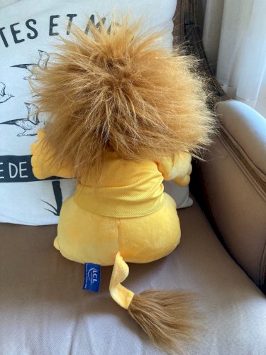 425⚜️Peluche Mascotte Le Lion Jaune LCL Crédit Lyonnais Vintage de 2020 H.30 Cm
