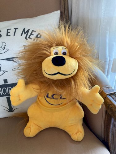 425⚜️Peluche Mascotte Le Lion Jaune LCL Crédit Lyonnais Vintage de 2020 H.30 Cm